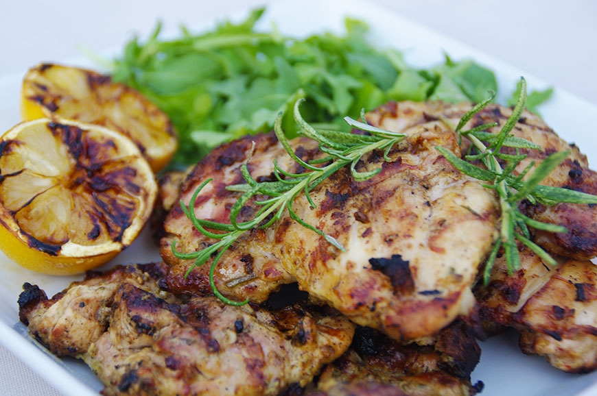Charcoal-Grilled Citrus Rosemary Chicken Thighs