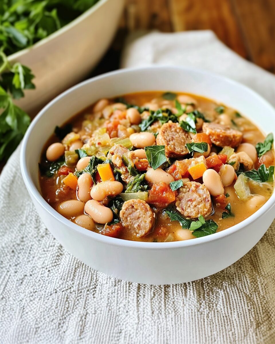 One-Pot Italian Sausage and White Bean Stew with Rosemary