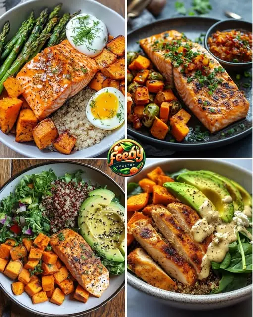 Zinc-Boosting Salmon & Roasted Sweet Potato Bowl