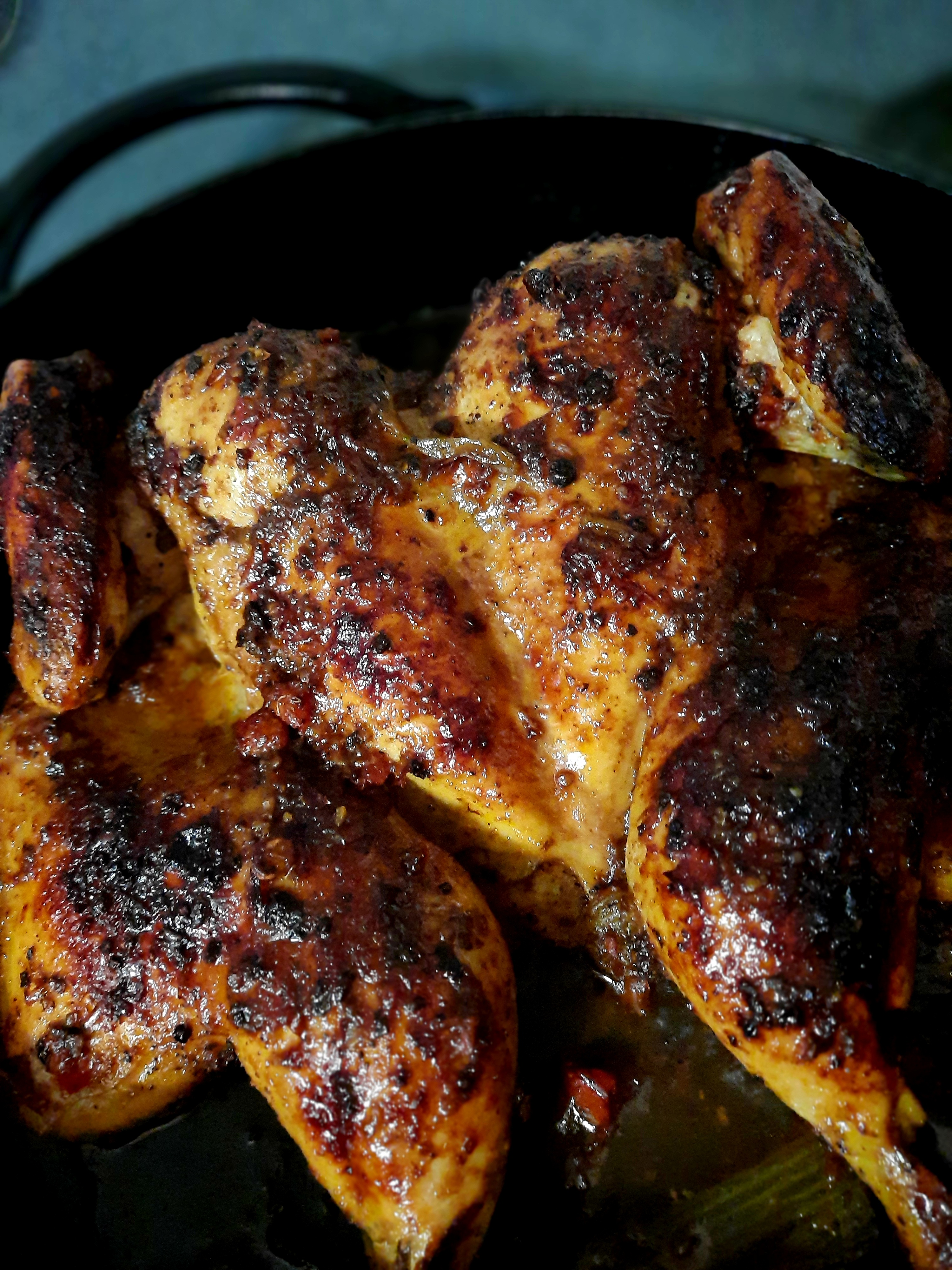 Pan-Roasted Chicken with Spiced Tomato and Bell Pepper Ragout