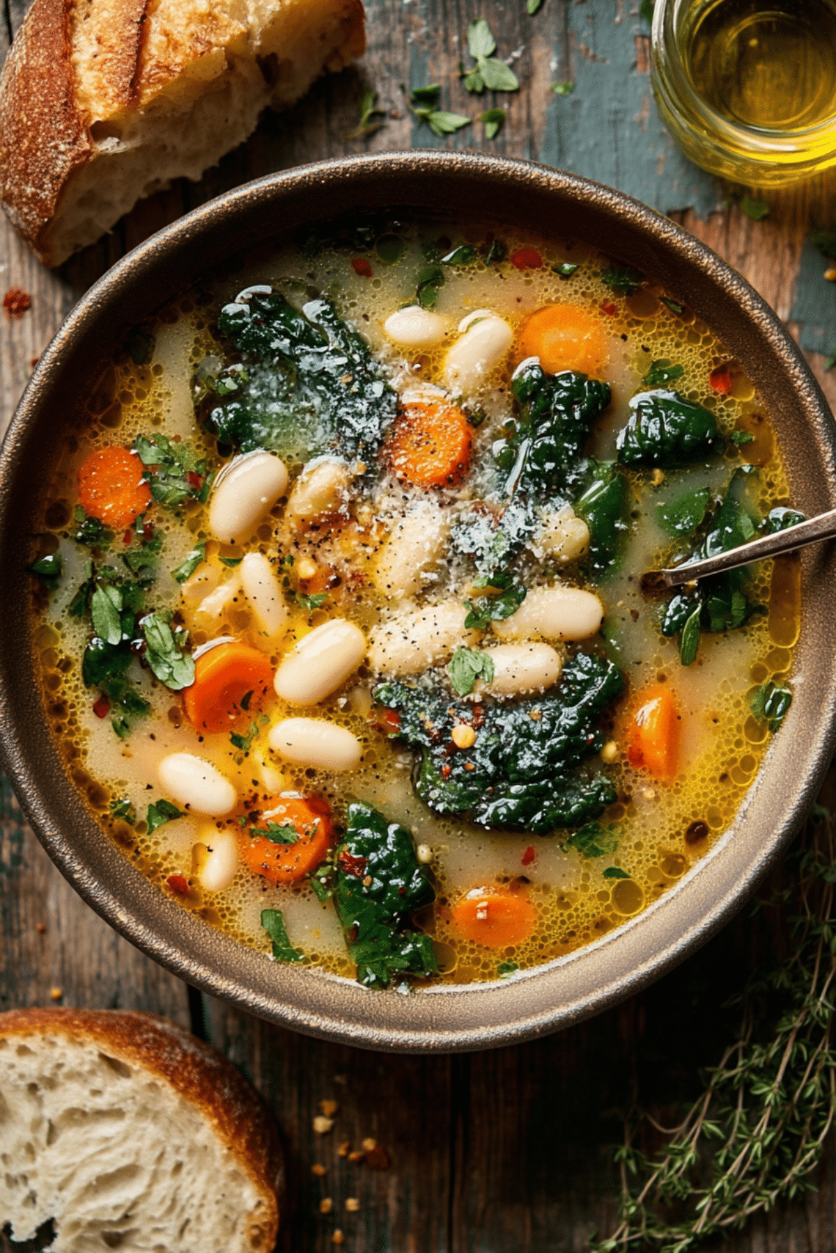 Slow-Simmered Tuscan White Bean Soup with Rosemary