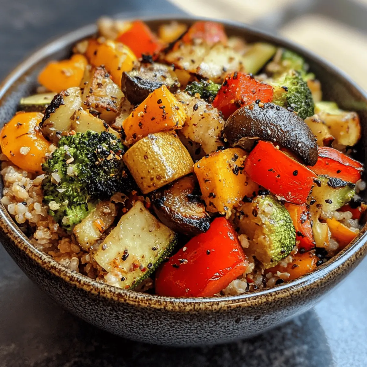 Millet and Rice Agricultural Bowl with Roasted Vegetables