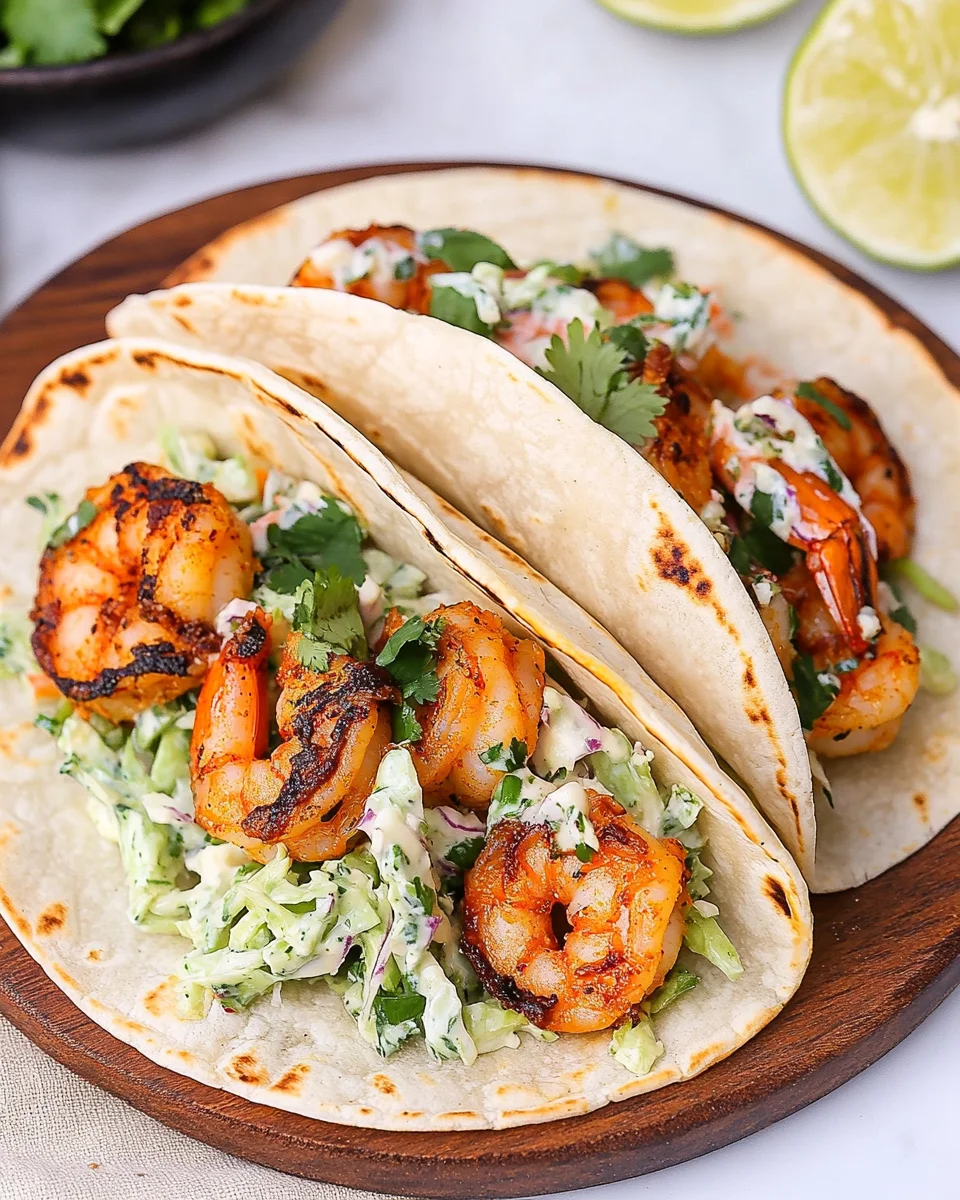 Cajun-Spiced Shrimp Tacos with Creamy Cilantro Slaw