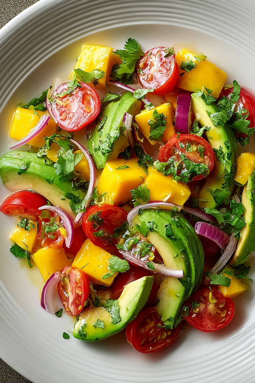 No-Cook Spicy Mango and Avocado Salad with Lime Dressing