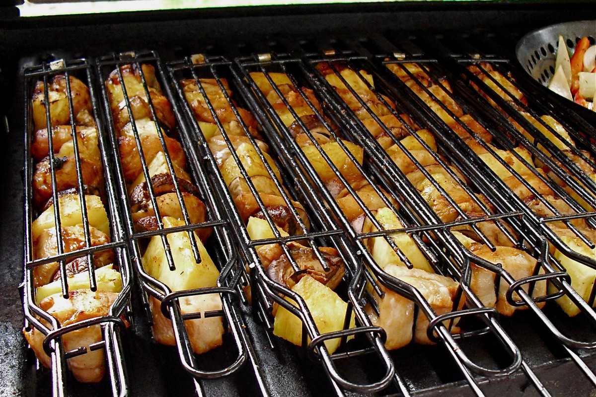 Charred Pineapple and Ginger Tiki Chicken Skewers