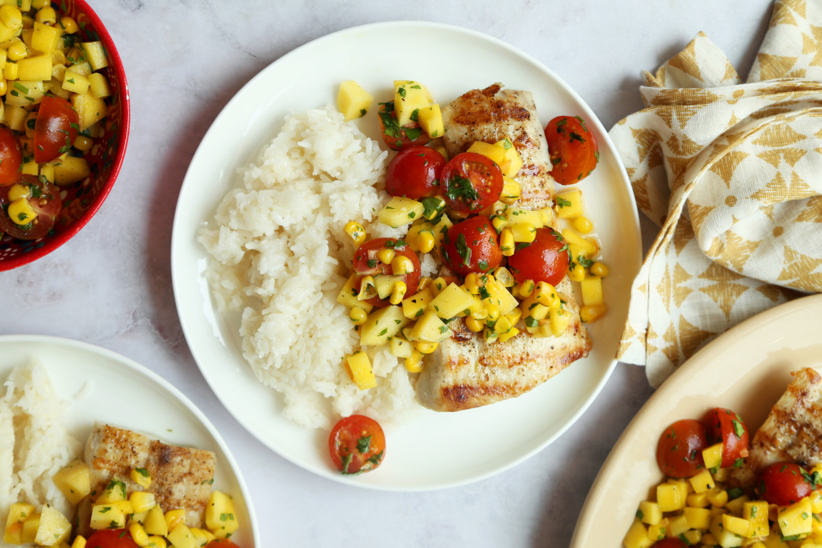 Seared Mahi-Mahi with Mango and Passion Fruit Salsa