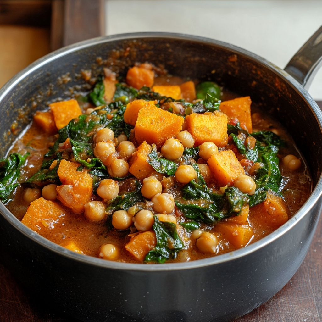 Hidden Heat Spiced Chickpea and Sweet Potato Stew