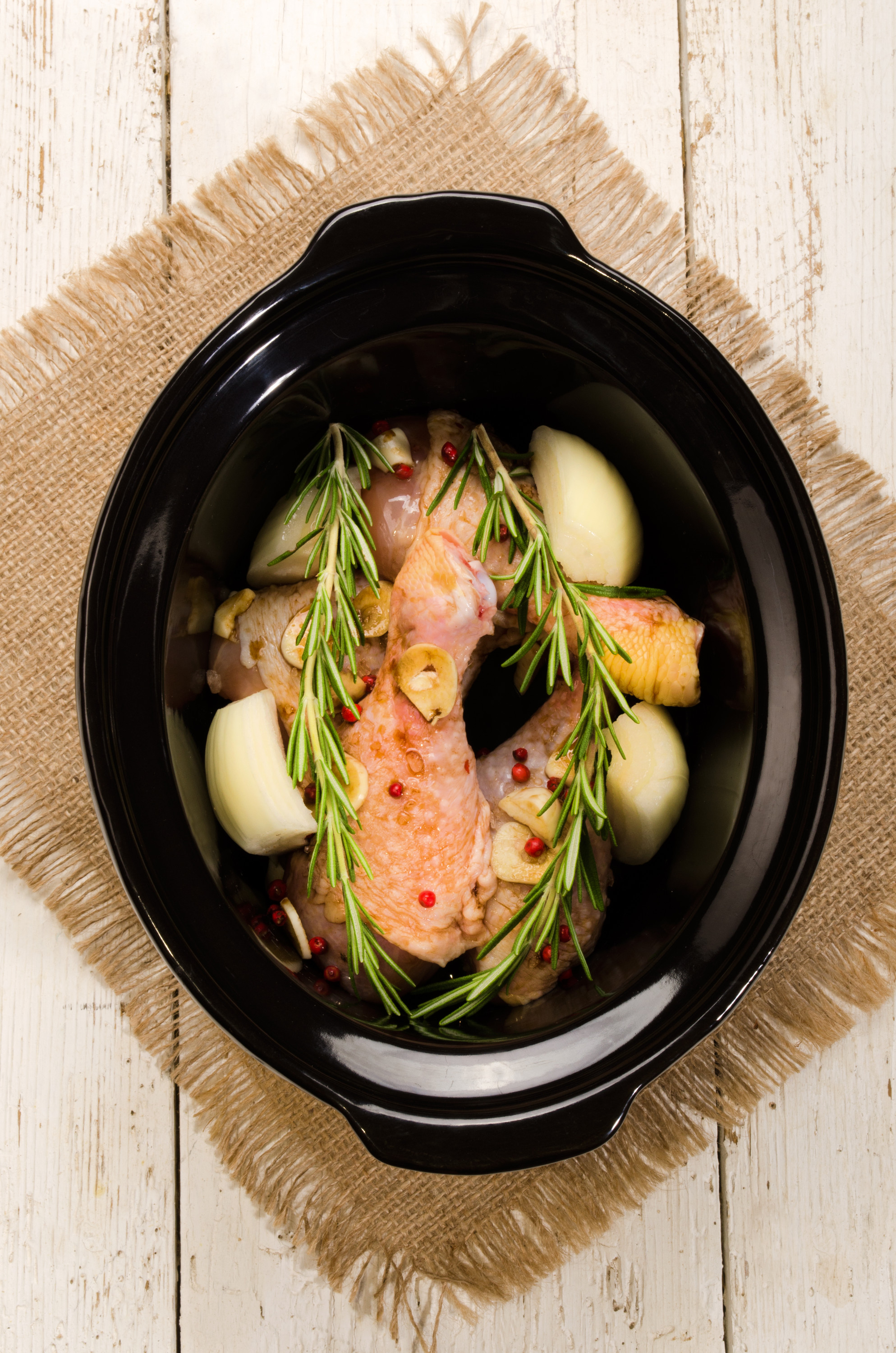 Slow Cooker Half-Chicken with Garlic and Rosemary