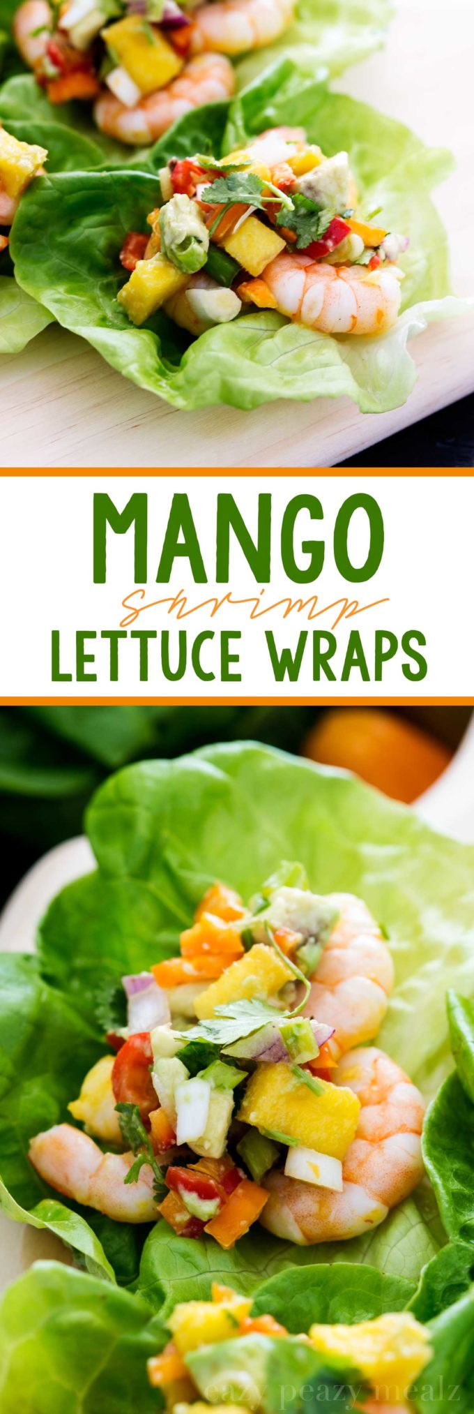 Cilantro-Lime Shrimp Lettuce Wraps with Mango Salsa