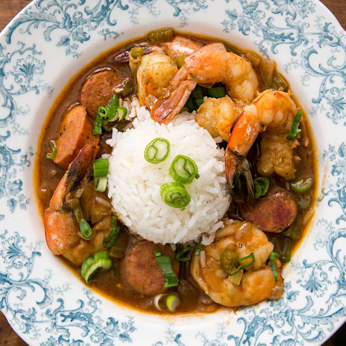 Cajun-Style Shrimp and Andouille Sausage with Rice