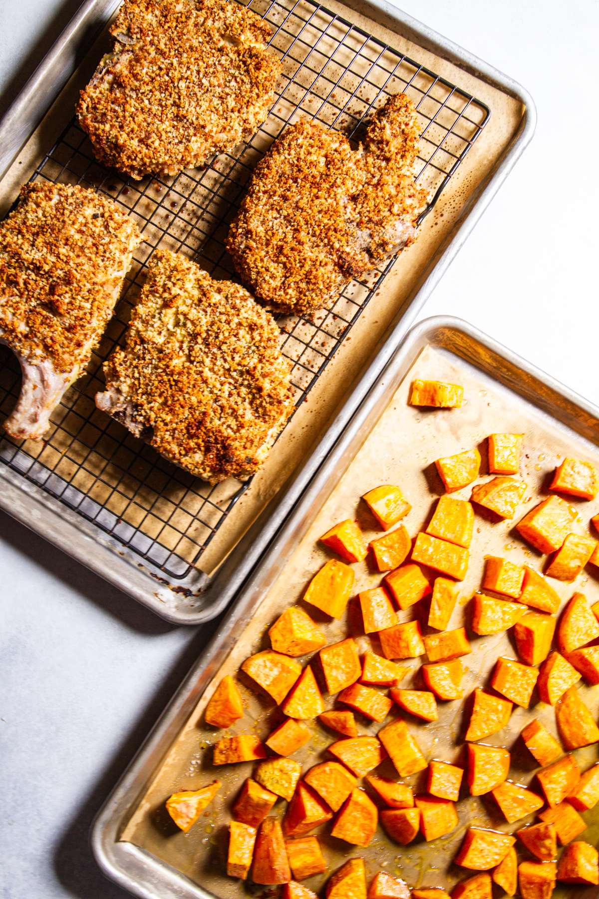 Sheet Pan Honey-Mustard Pork Tenderloin with Roasted Sweet Potatoes