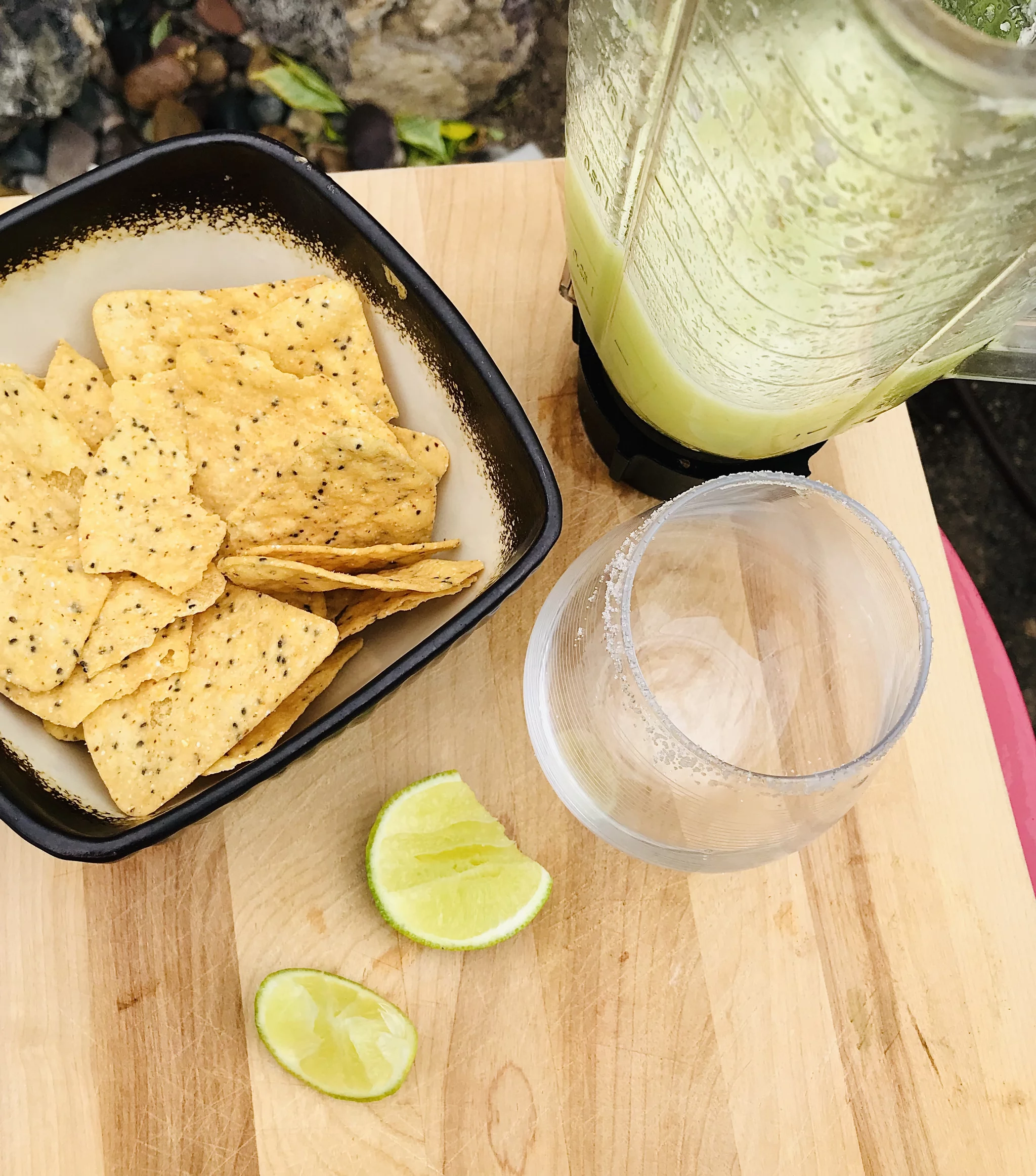 Blended Frozen Margarita with Lime and Orange Liqueur