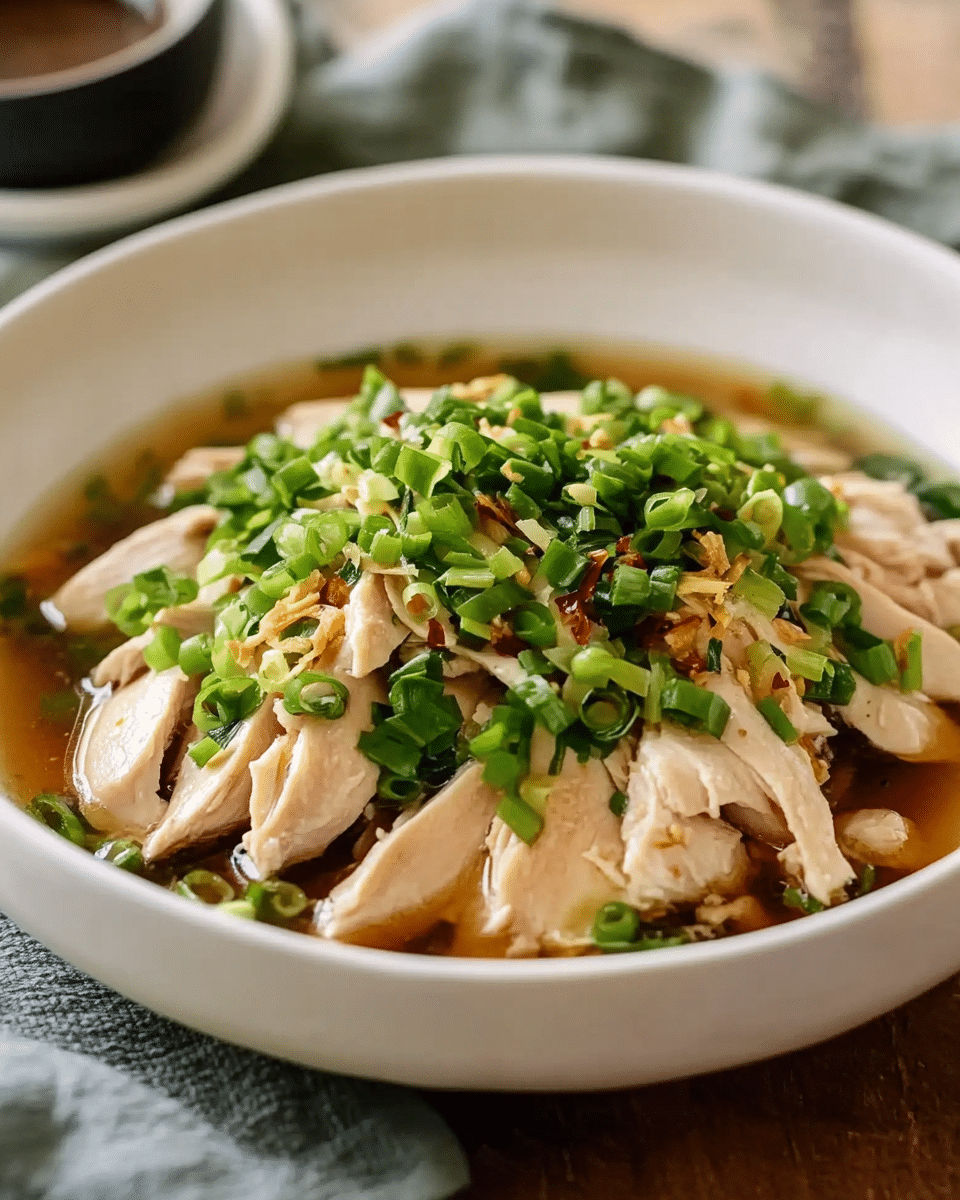 Low-Heat Poached Chicken with Ginger and Scallion Sauce