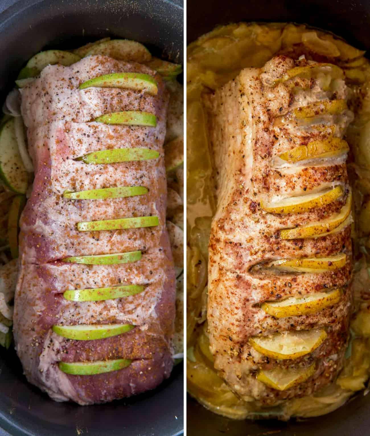 Slow Cooker Maple-Dijon Pork Shoulder with Apple and Onion