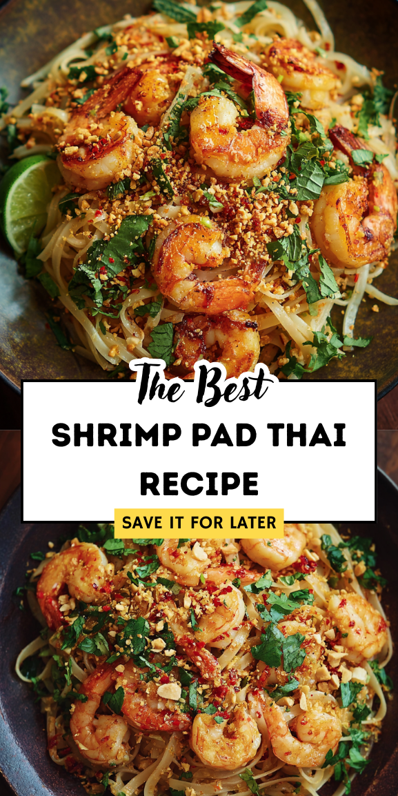 Pad Thai Stir-Fried Rice Noodles with Shrimp and Peanuts