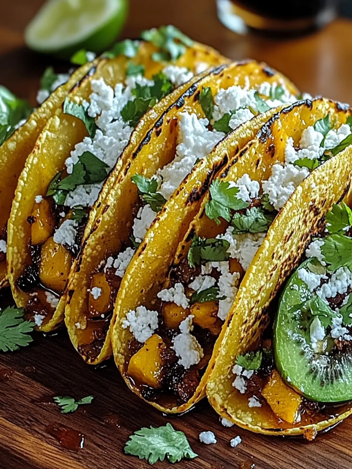 Pan-Fried Spiced Peach Dessert Tacos