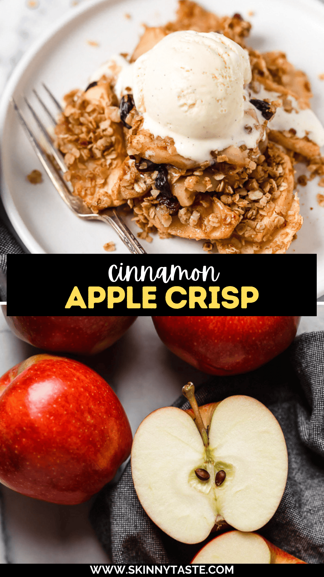 Quick Baked Apple Crisp with Cinnamon Oat Topping