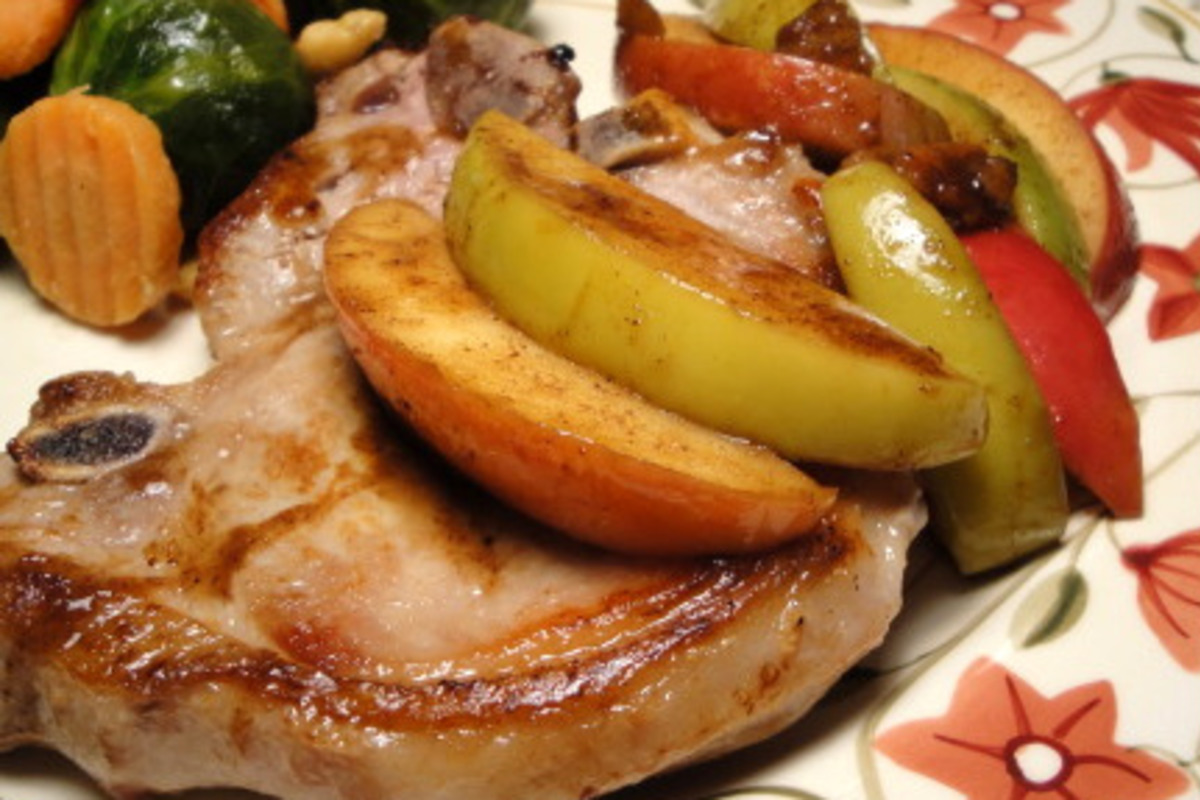 Maple-Glazed Pork Chops with Apple-Cinnamon Slaw