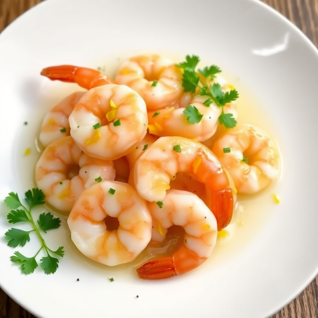 Sautéed Garlic Butter Shrimp with Spinach and Lemon Zest