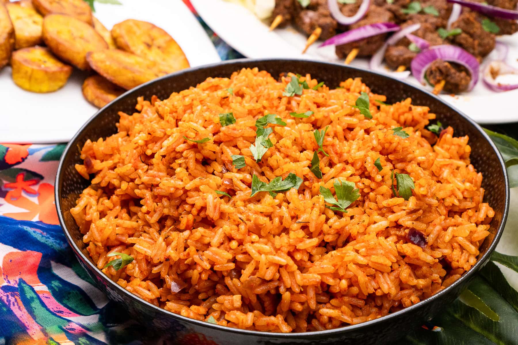 Spiced Senegalese Jollof Rice with Tomatoes and Bell Peppers