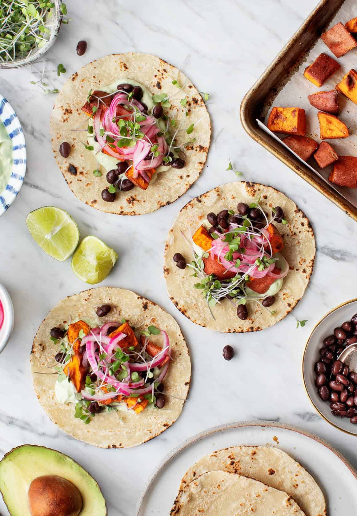 Taco-Seasoned Sweet Potato Skillet with Avocado and Chipotle Ranch