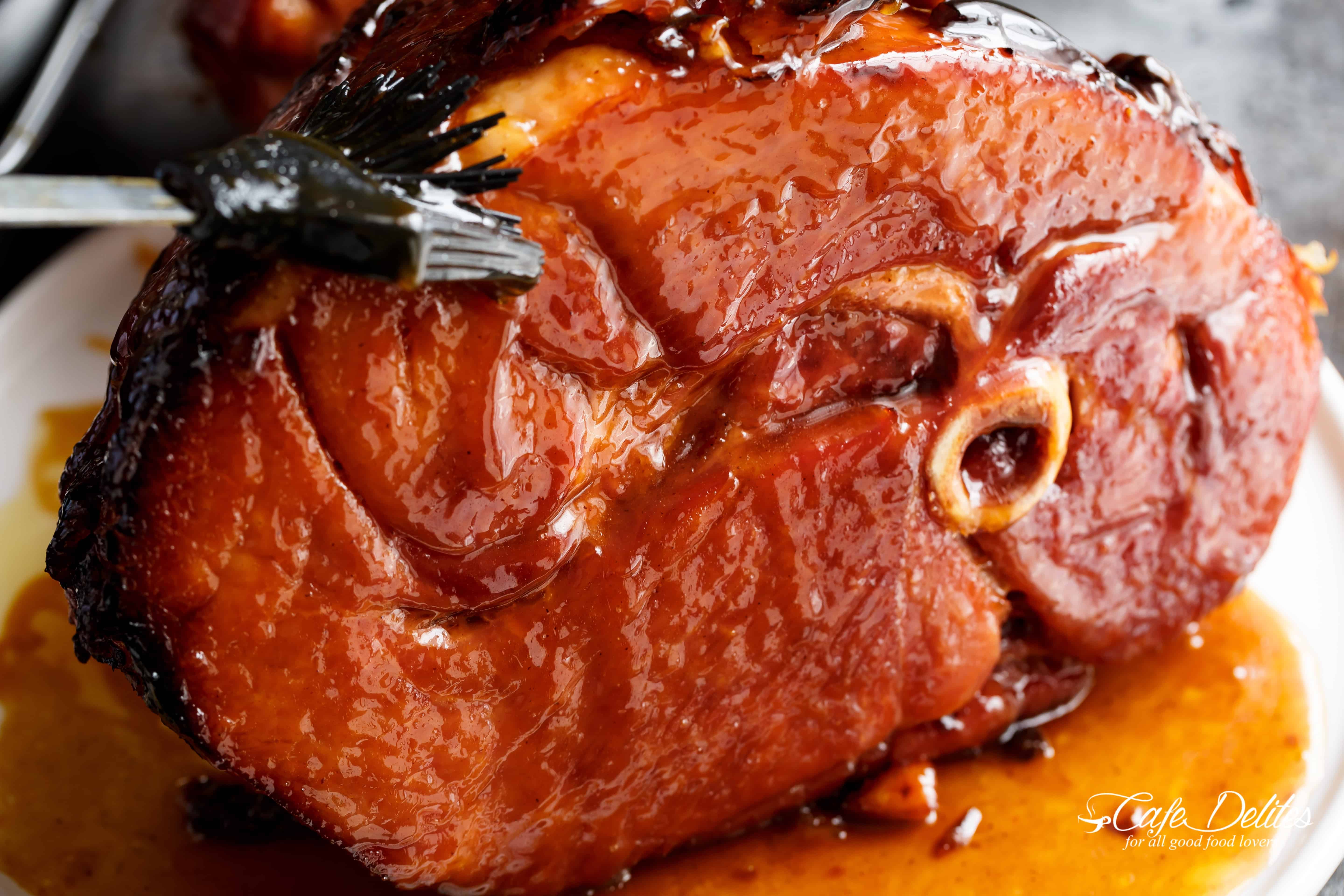 Brown Sugar and Honey Glazed Ham with Mustard and Cinnamon