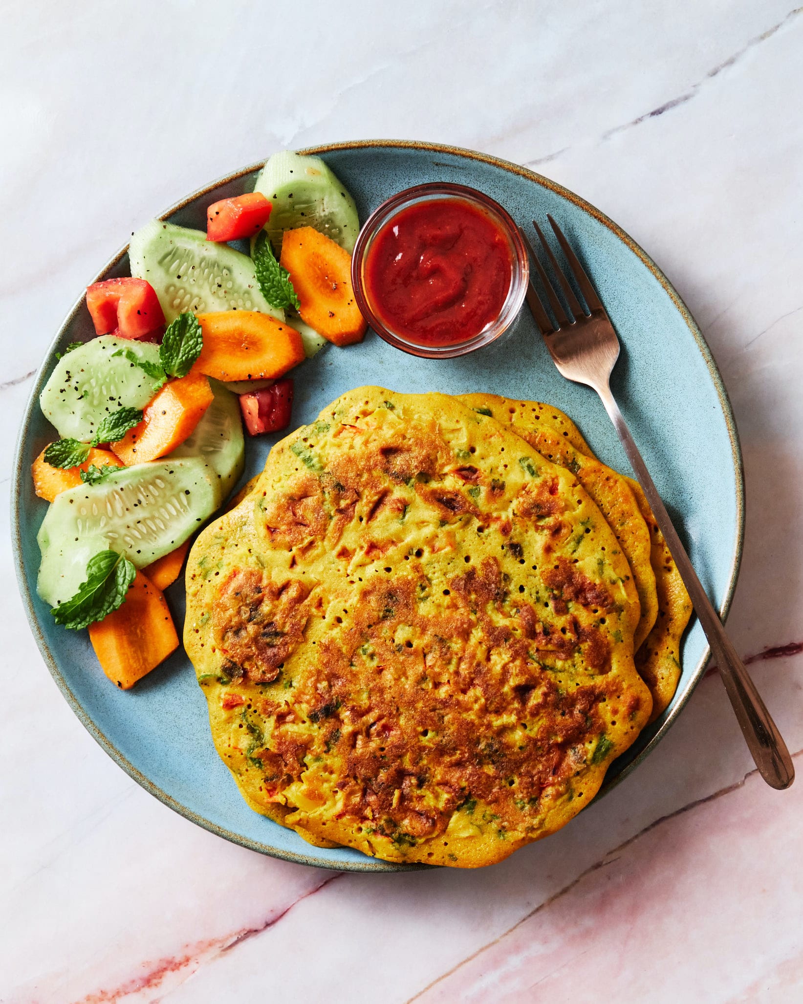 Khandvi-Inspired Savory Chickpea Flour Pancakes with Ginger
