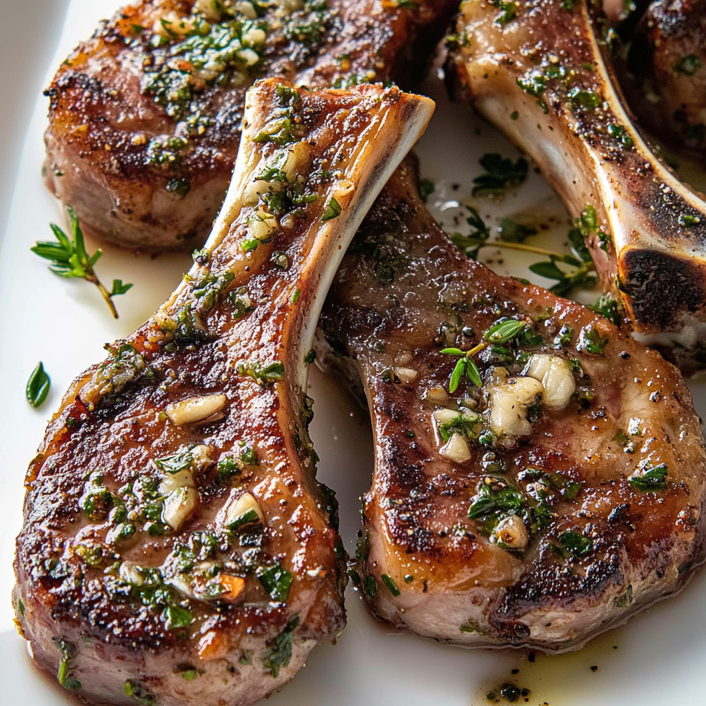 Mountain Herb and Garlic Roasted Lamb Chops