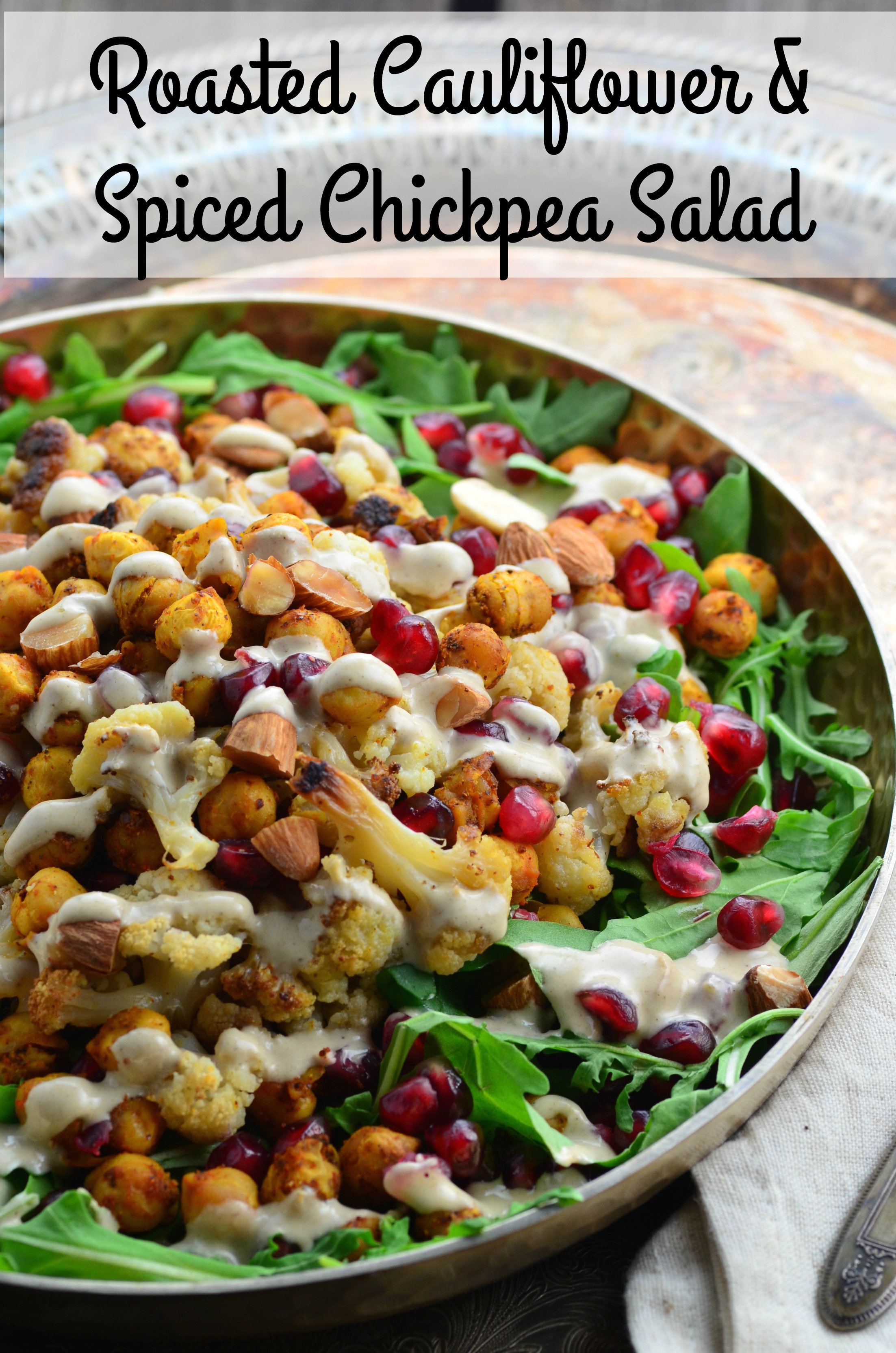 Harissa-Spiced Roasted Cauliflower and Chickpea Salad
