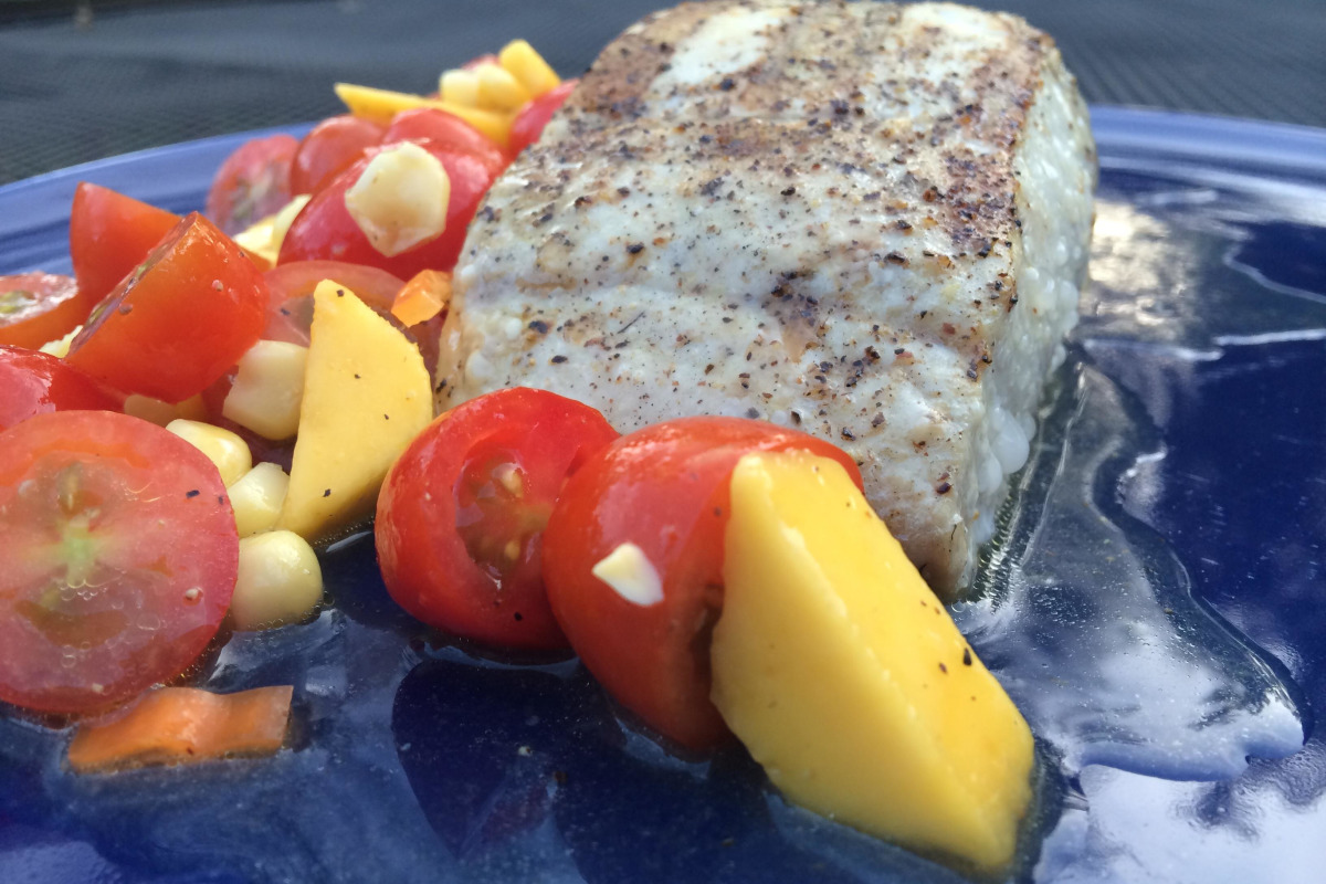 Sautéed Caribbean Mahi-Mahi with Mango-Pepper Salsa