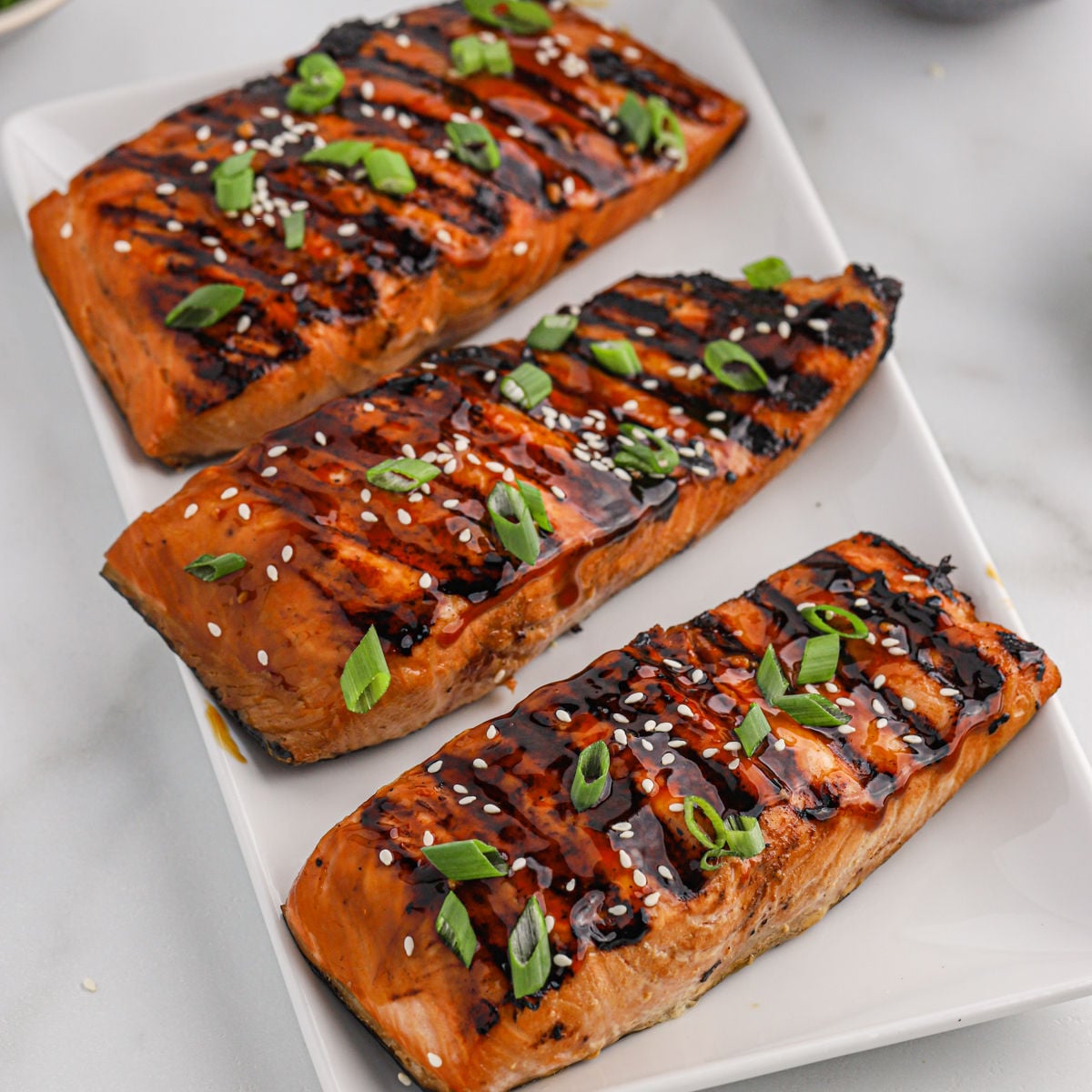 Grilled Salmon Teriyaki with Scallion and Sesame