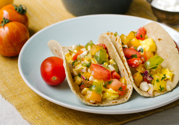 Popular Breakfast Tacos with Scrambled Eggs & Black Beans