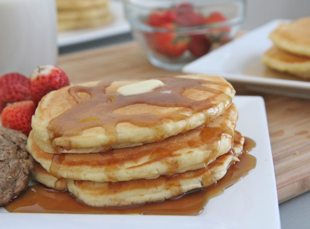Homemade Buttermilk Pancakes with Maple Butter