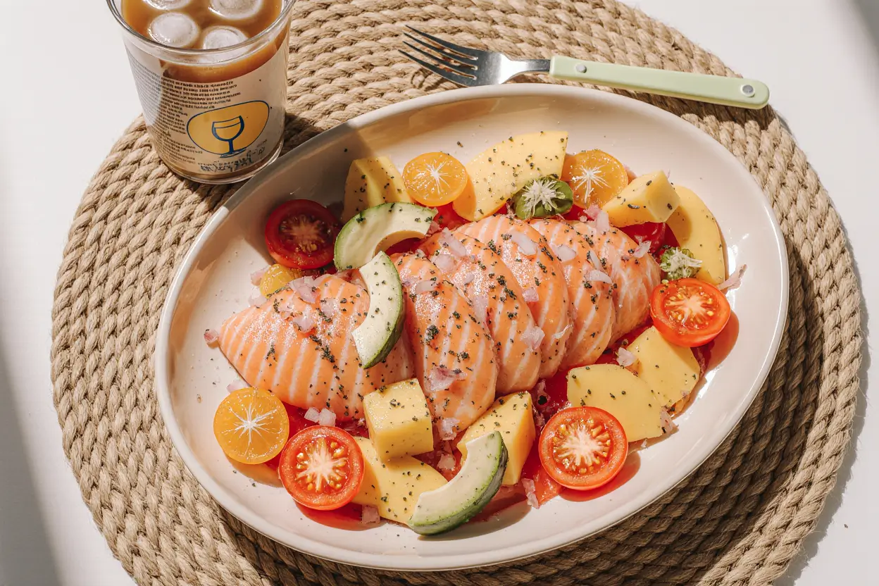 Citrus-Glazed Salmon with Avocado and Mango Salad