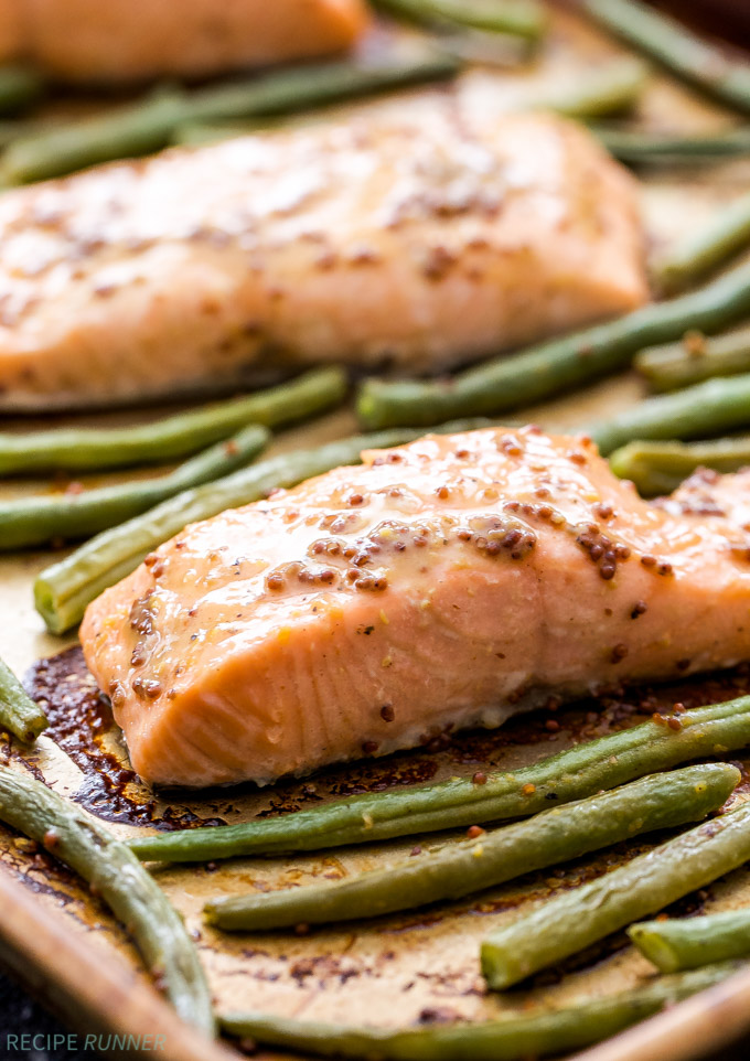 Sheet Pan Honey-Mustard Glazed Salmon with Roasted Vegetables