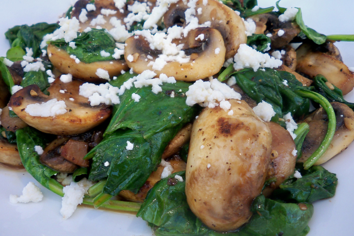 Sautéed Spinach and Mushroom Medley with Garlic Butter