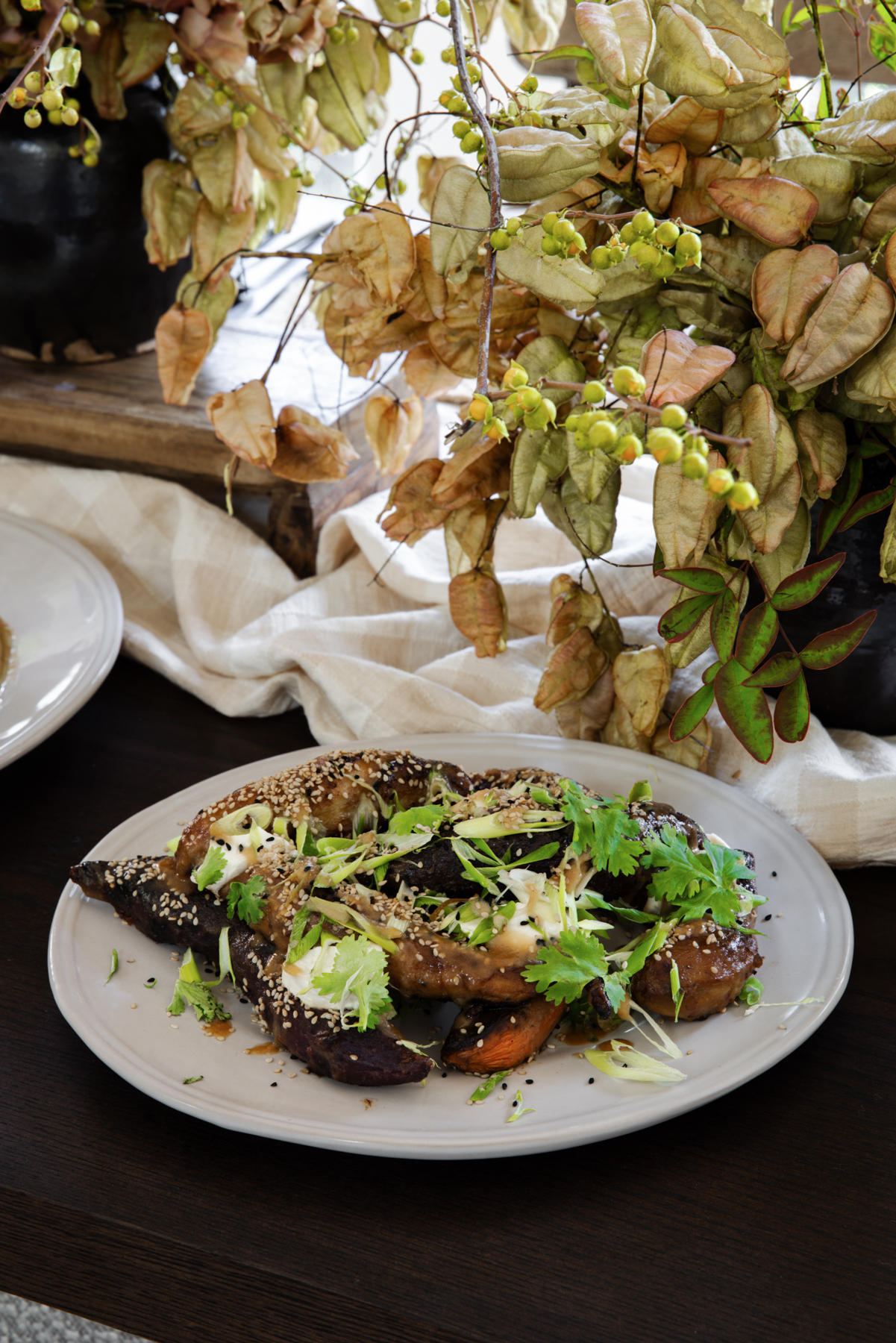 Miso-Maple Glazed Sweet Potatoes with Toasted Sesame