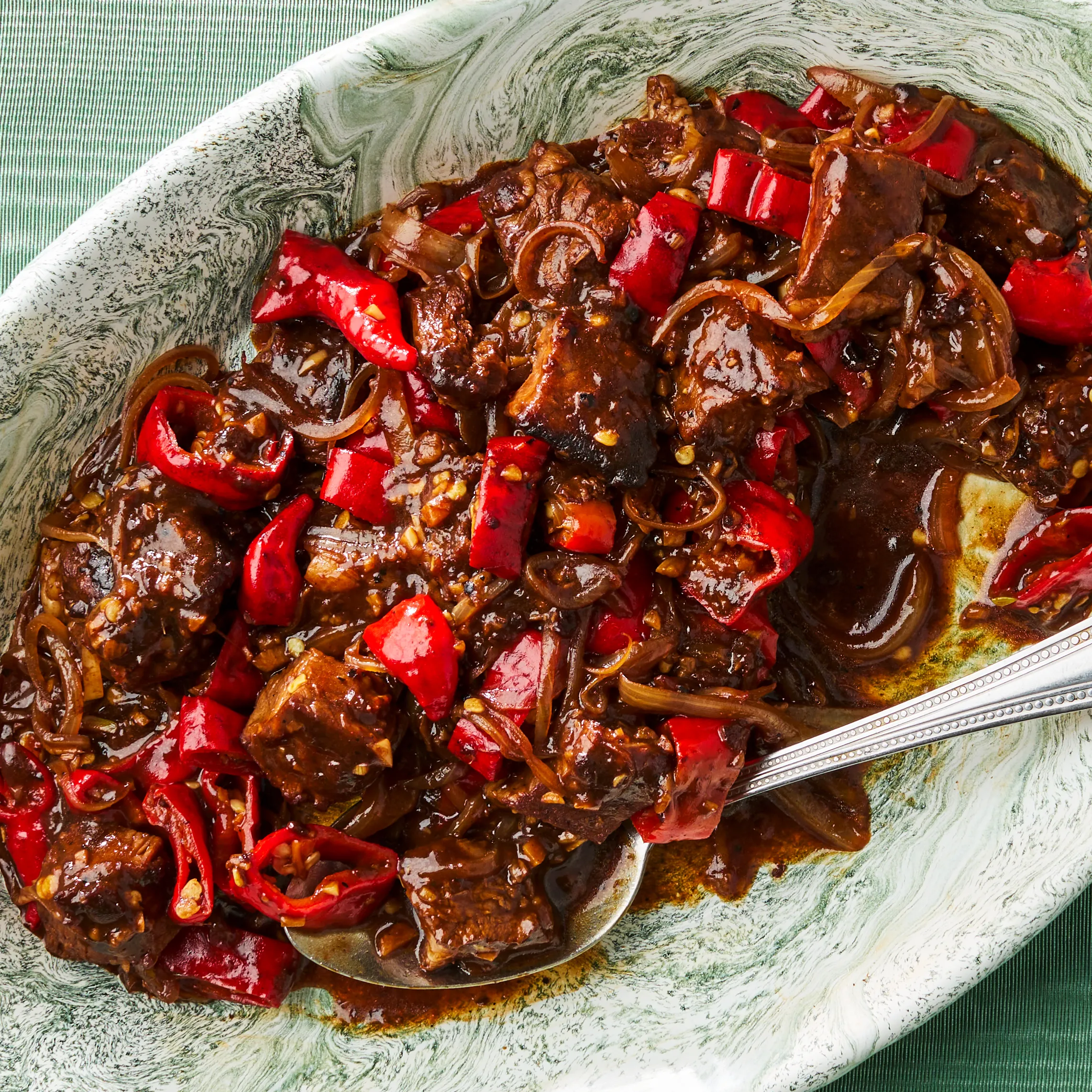 Tangy Tamarind Beef Stir-Fry with Bell Peppers