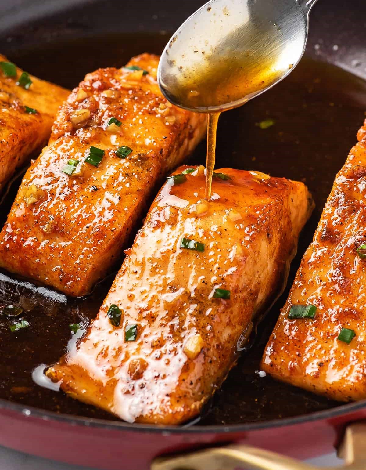 Pan-Seared Salmon with Honey-Ginger Glaze and Asian Slaw