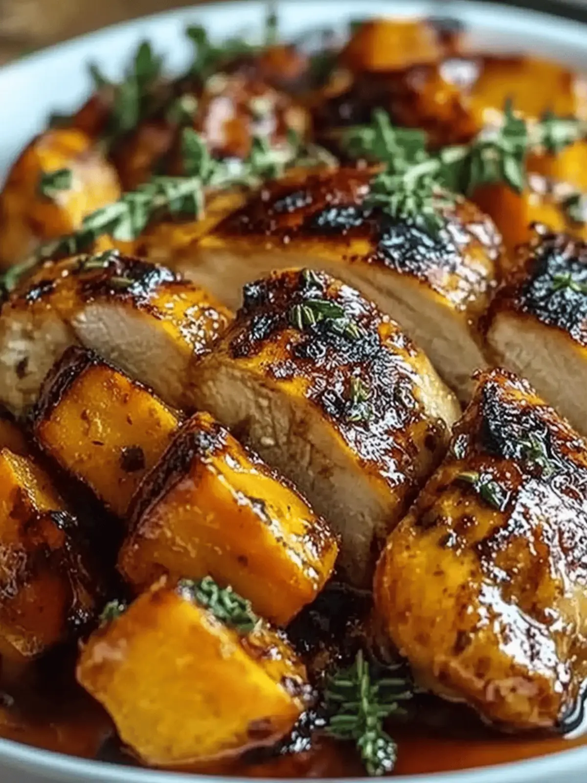 Sautéed Chicken with Maple-Balsamic Glaze and Roasted Sweet Potatoes