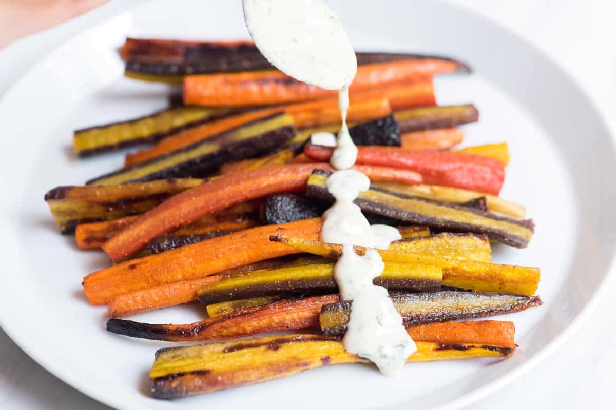 Honey-Roasted Carrots with Tahini and Za'atar