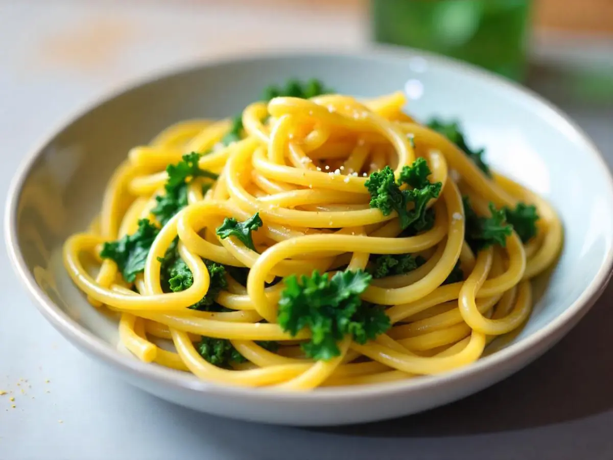 One-Pot Spaghetti with Lemon, Garlic, and Kale