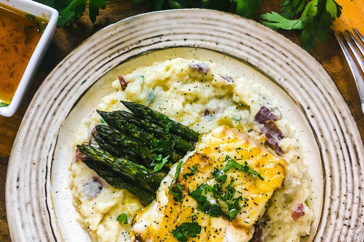 Pan-Seared Grouper with Citrus and Herb Butter Sauce