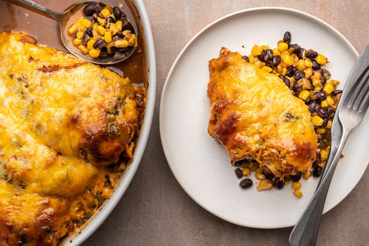 Pan-Seared Chicken with Roasted Bell Pepper and Black Bean Salsa