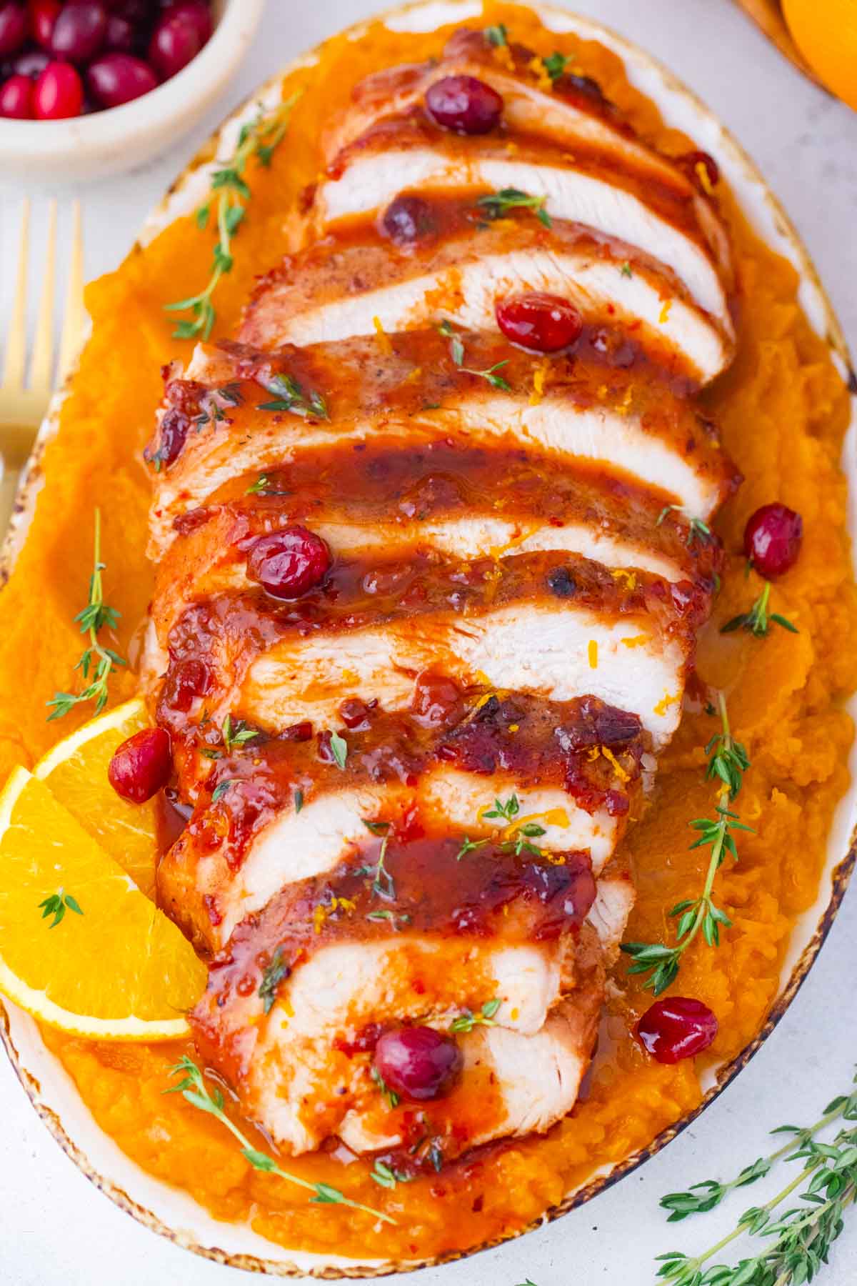 Baked Herb-Crusted Turkey Breast with Cranberry Orange Relish