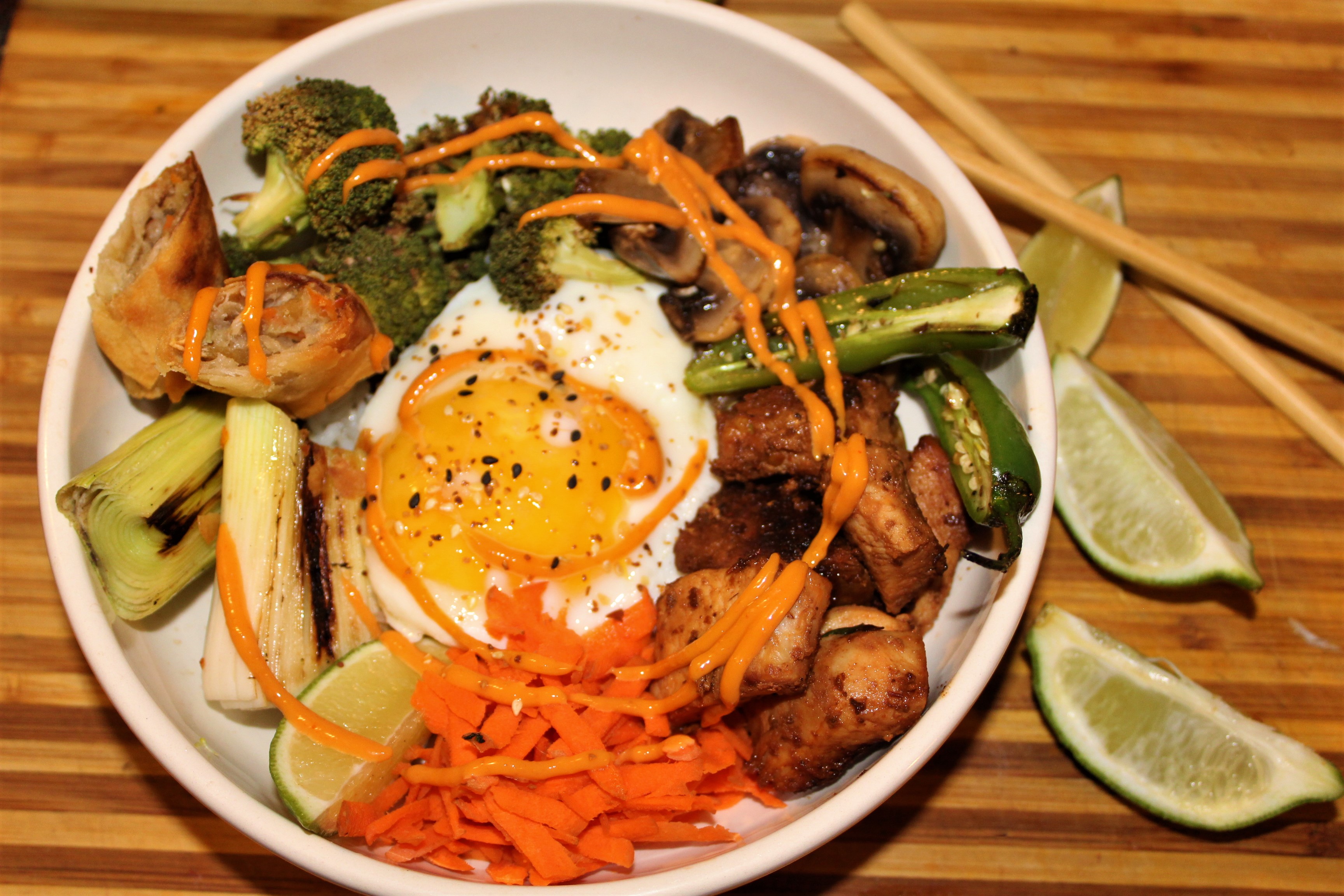 Spicy Chicken Bibimbap with Pickled Vegetables