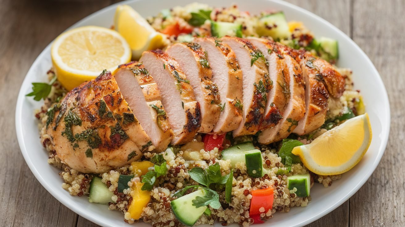 Grilled Lemon-Herb Chicken with Quinoa Salad