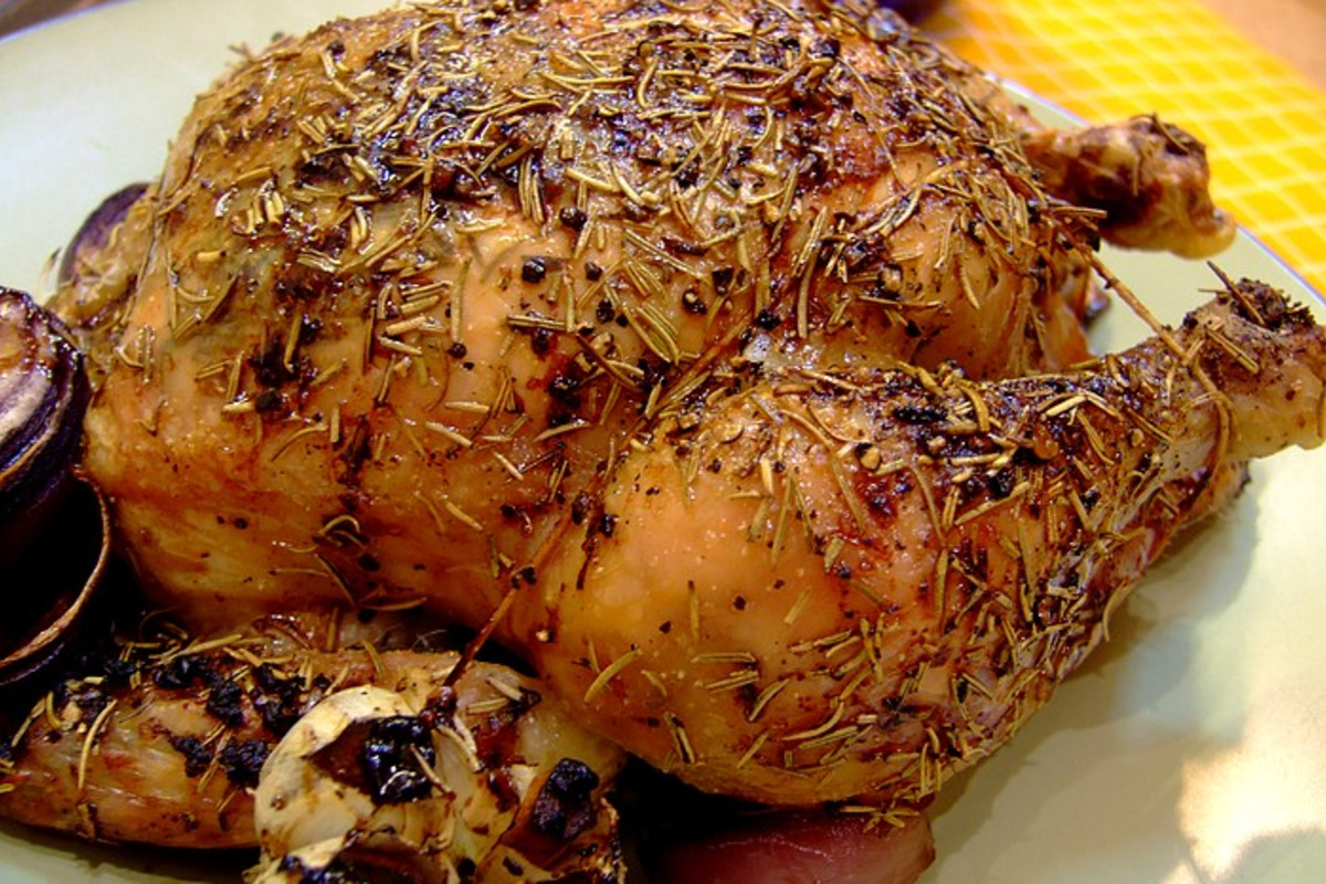 Citrus-Honey Roasted Chicken with Garlic and Rosemary