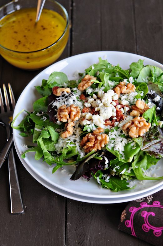 Configuration Salad with Spring Onion Vinaigrette