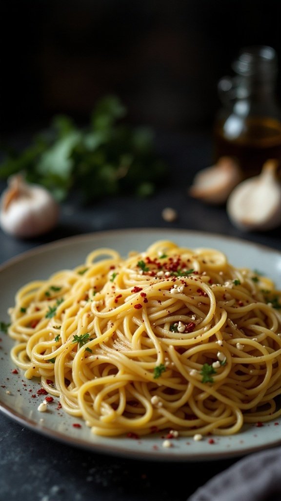 Half-Hour Spaghetti Aglio e Olio with Chili Flakes